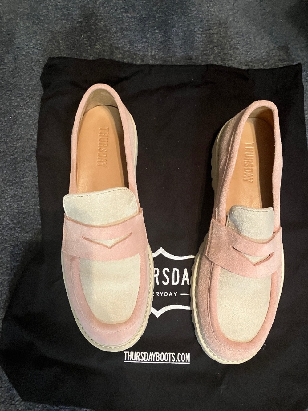 Thursday Boot Company pink suede penny loafer size 9.5